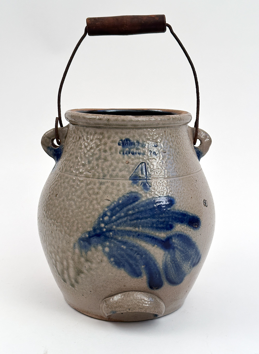 evan r jones luzerne county pittson pennsylvania cobalt decorated stoneware batter jug