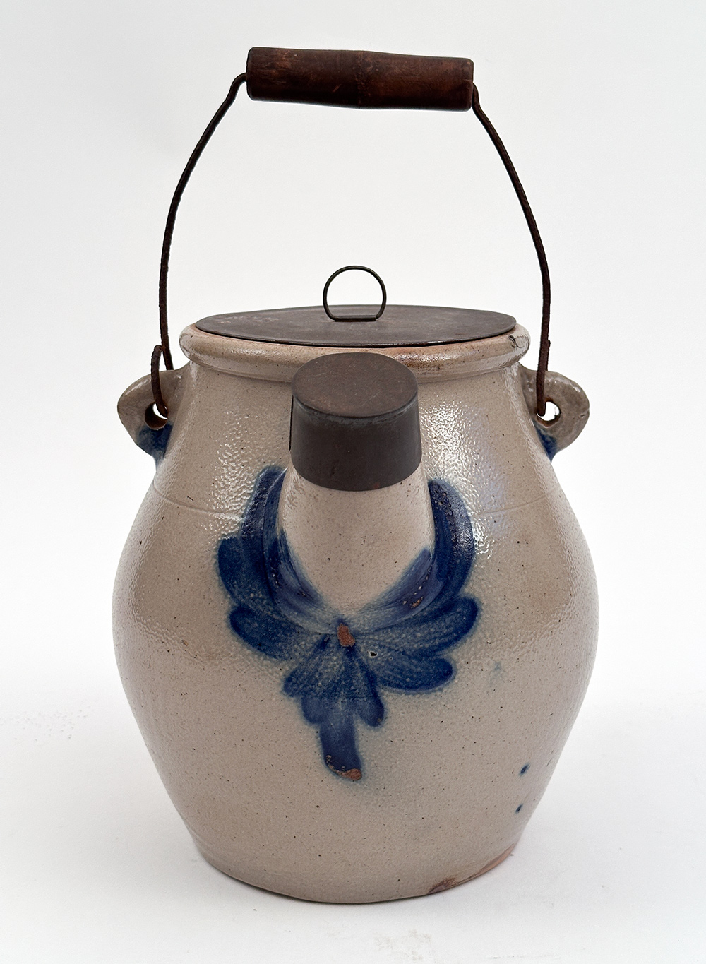 evan r jones luzerne county pittson pennsylvania cobalt decorated stoneware batter jug
