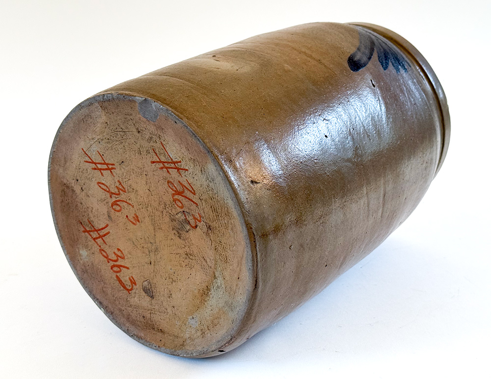 from james harty charlotte nc cobalt decorated salt glazed stoneware merchant jar made in baltimore md
