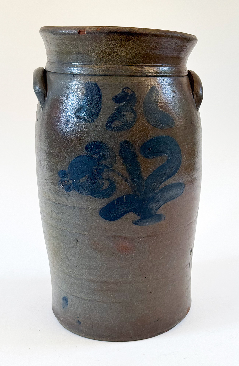 Jane Lew wv cobalt decorated stoneware churn
