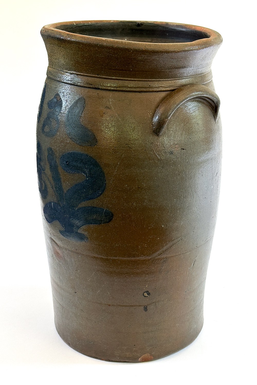 Jane Lew wv cobalt decorated stoneware churn