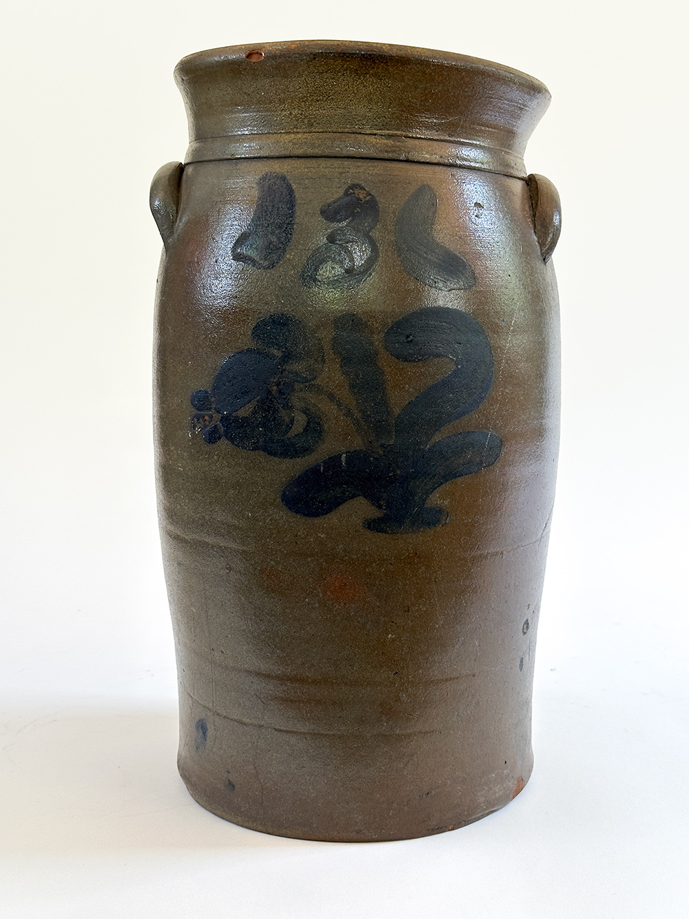 Jane Lew wv cobalt decorated stoneware churn