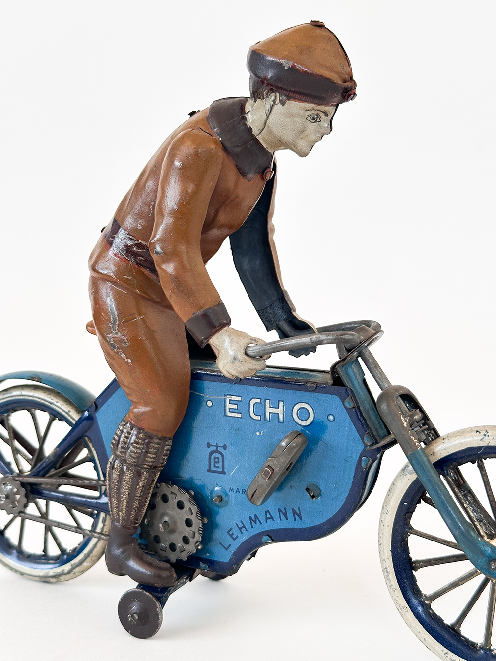 echo 725 lehmann german tin windup toy motorcycle