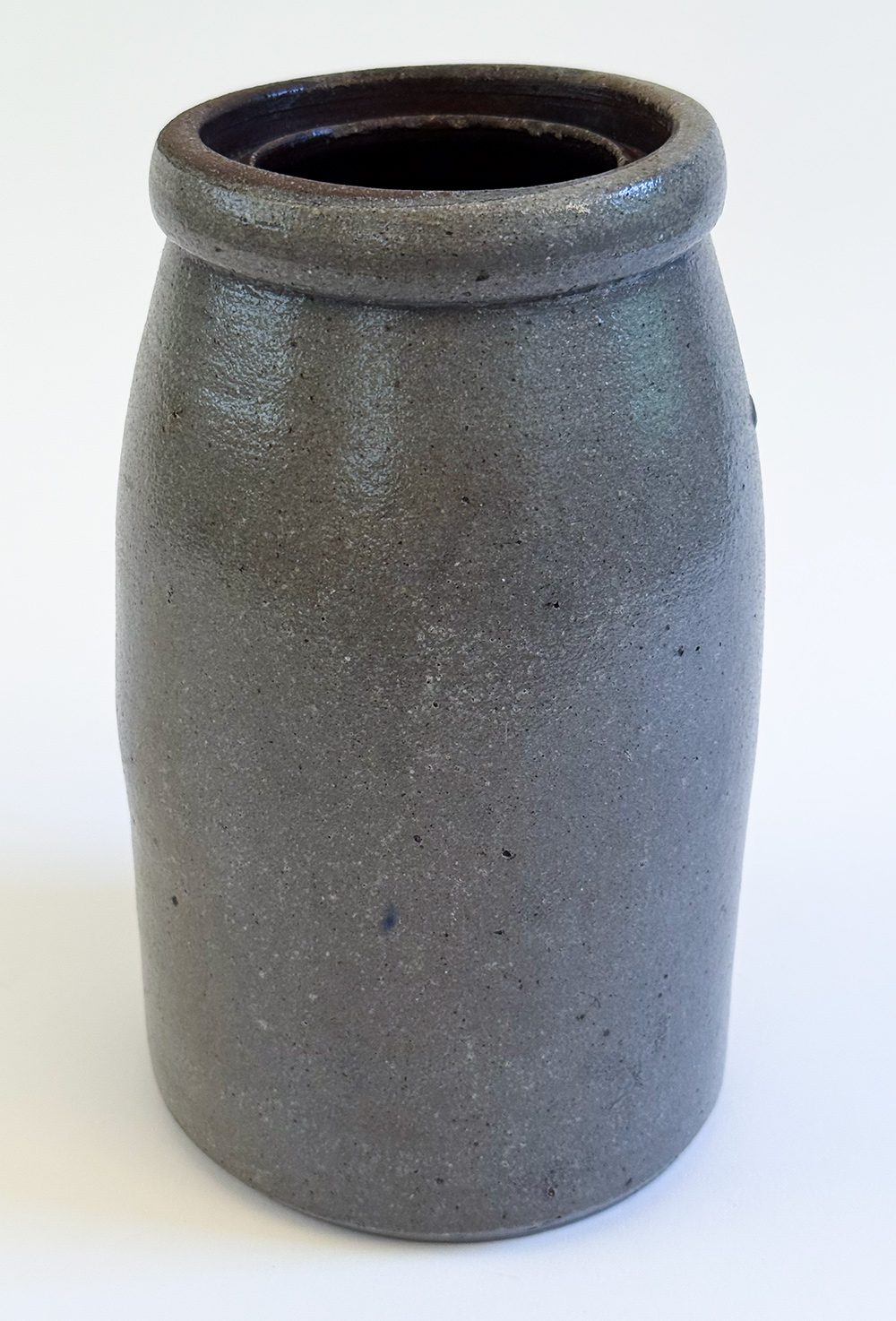 bierbower and company maysville kentucky blue decorated salt glaze stoneware wax sealer merchant jar