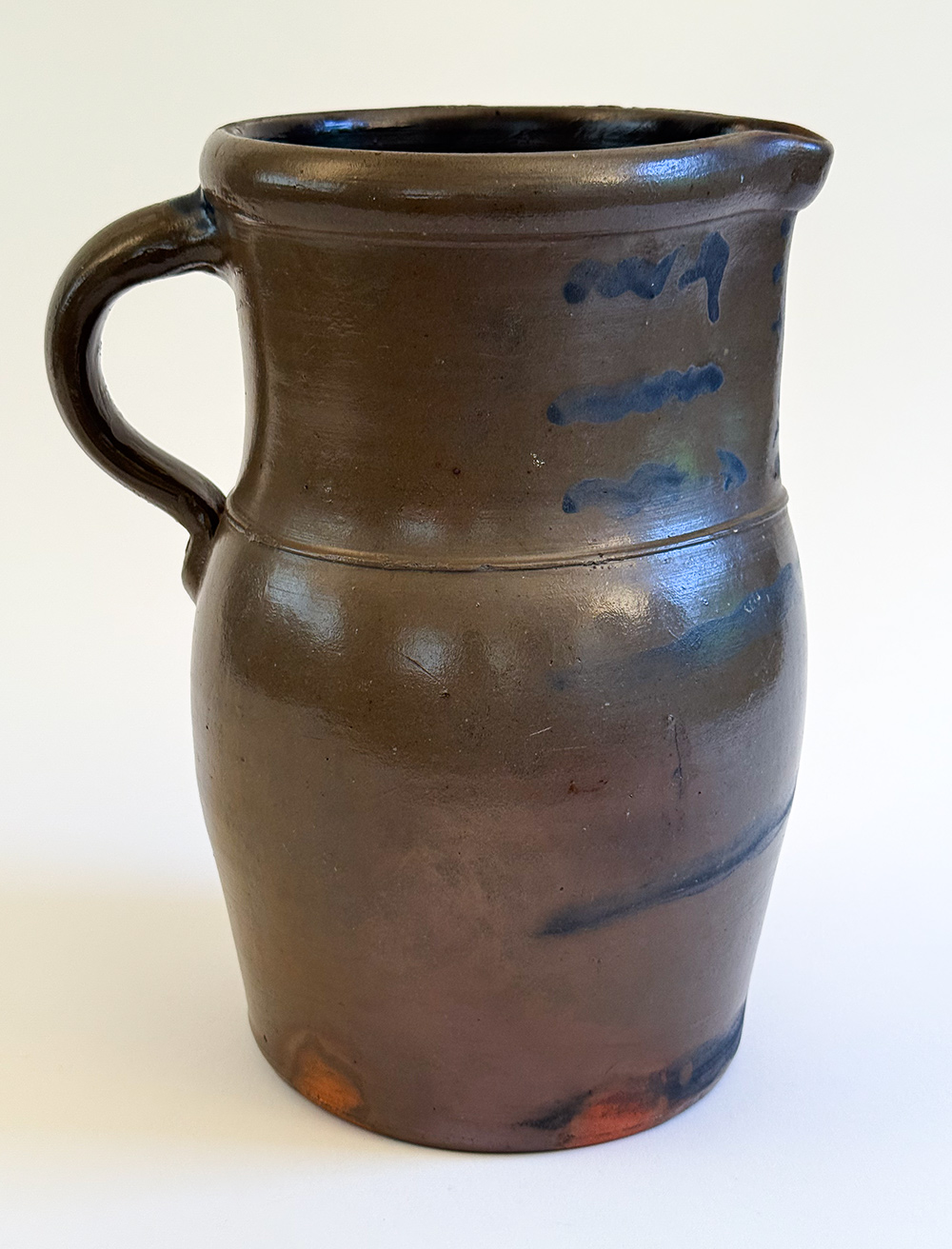 palatine wv cobalt decorated stoneware pitcher