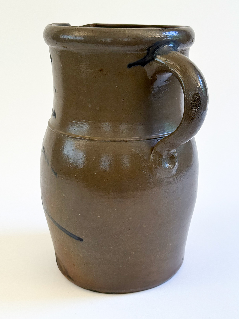 palatine wv cobalt decorated stoneware pitcher