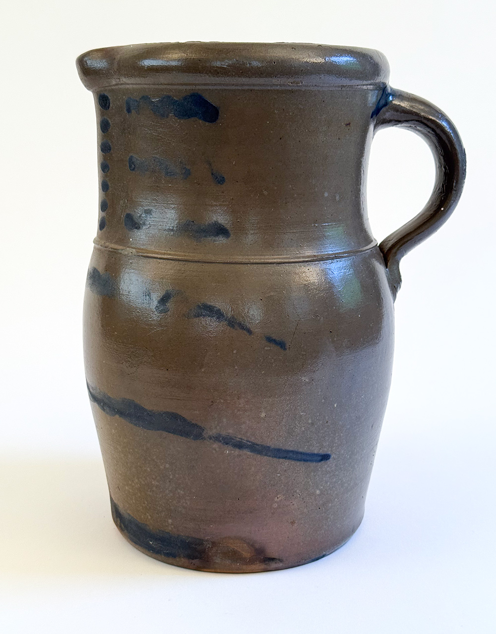 palatine wv cobalt decorated stoneware pitcher