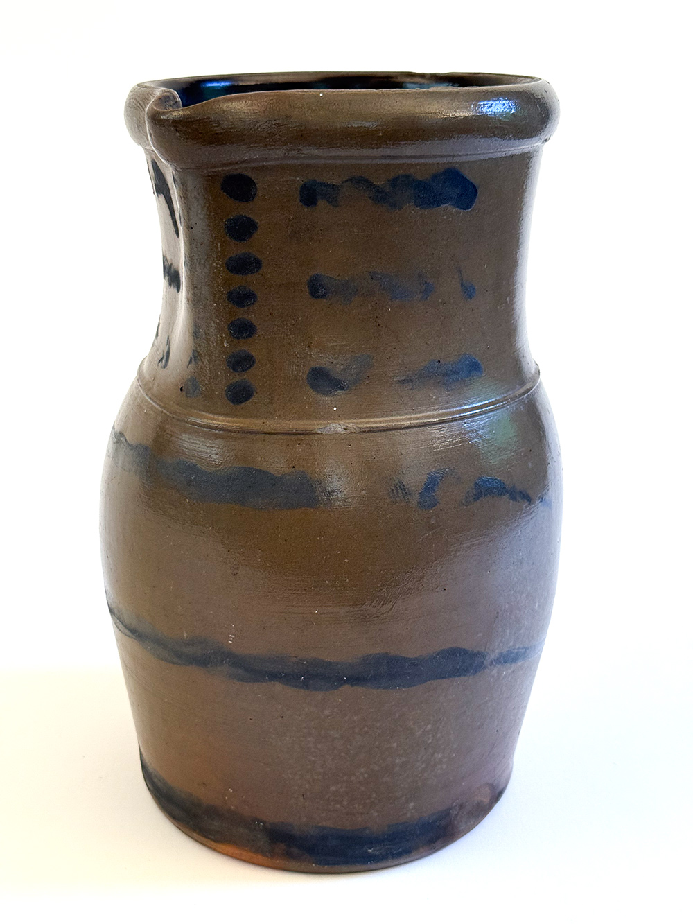 palatine wv cobalt decorated stoneware pitcher