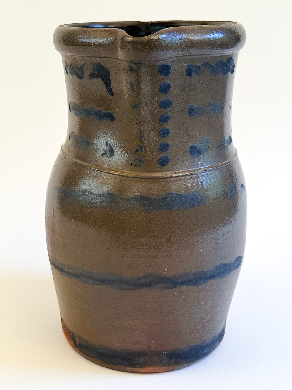 palatine wv cobalt decorated stoneware pitcher