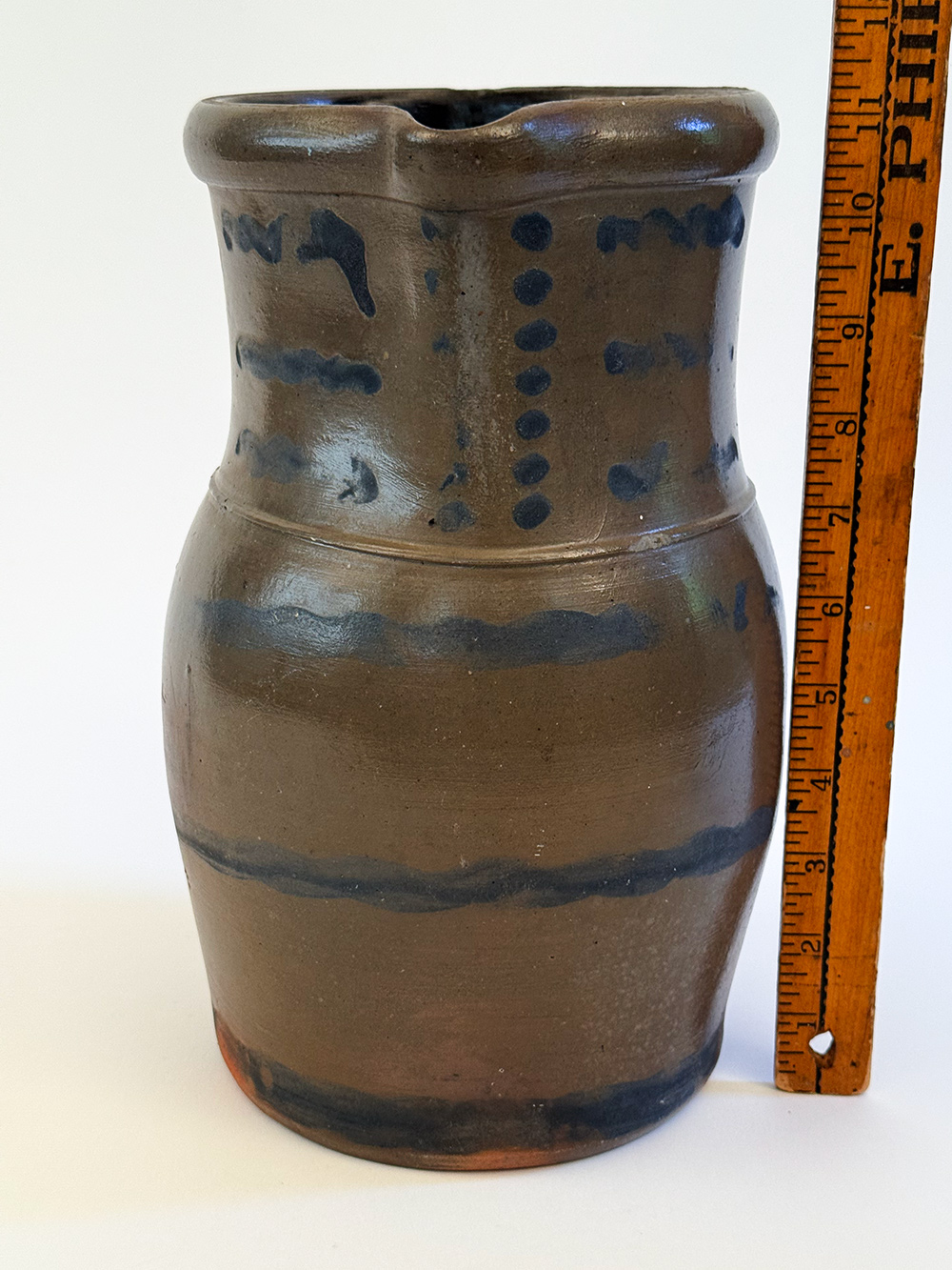 palatine wv cobalt decorated stoneware pitcher