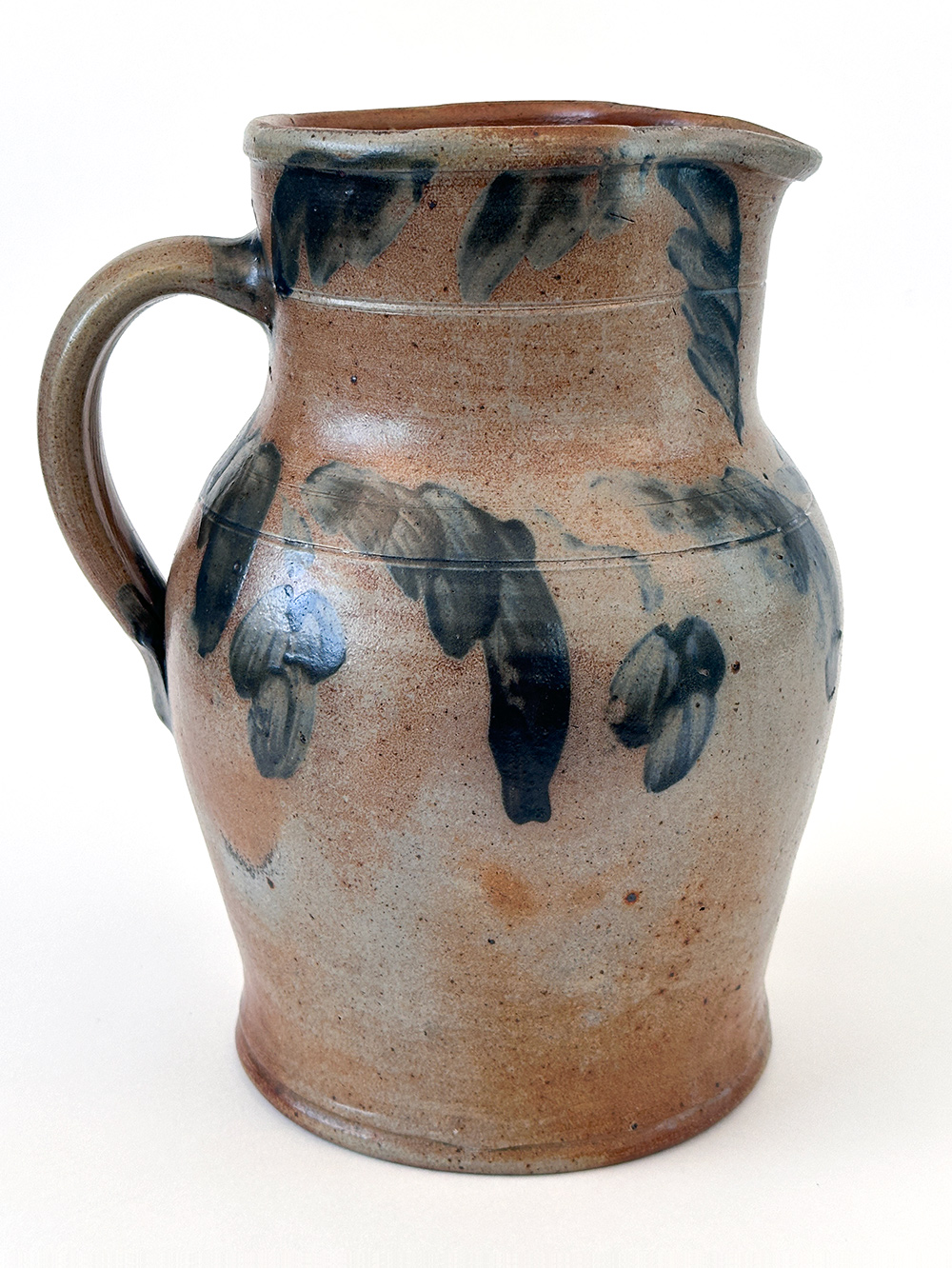 Richard Remmey one gallon eastern pennsylvania blue decorated antique stoneware pitcher