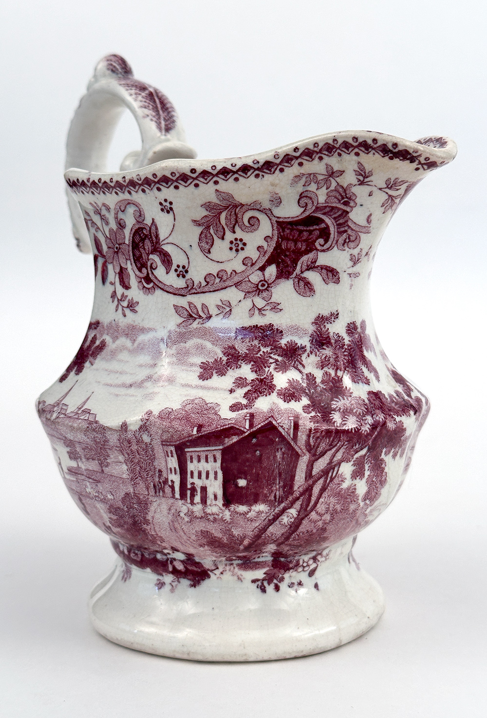 job and john jackson historical staffordshire purple cream pitcher