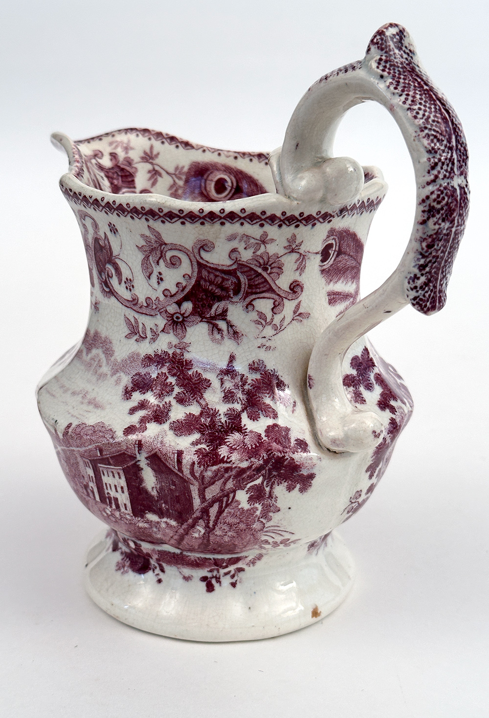 job and john jackson historical staffordshire purple cream pitcher