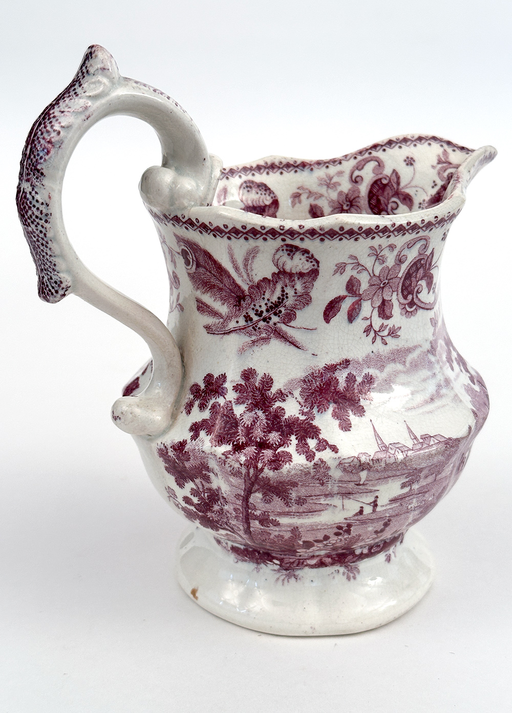 job and john jackson historical staffordshire purple cream pitcher