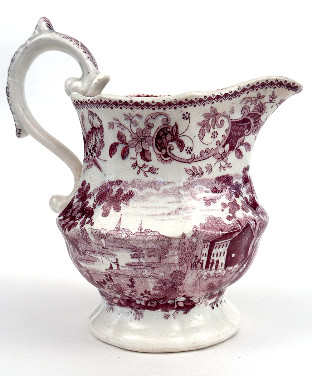 job and john jackson historical staffordshire purple cream pitcher