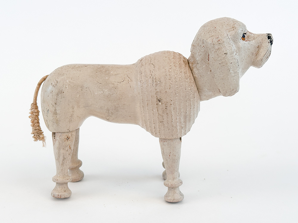 Regular sized schoenhut poodle wooden animal 1920s