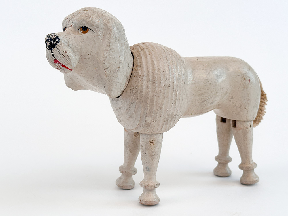 Regular sized schoenhut poodle wooden animal 1920s