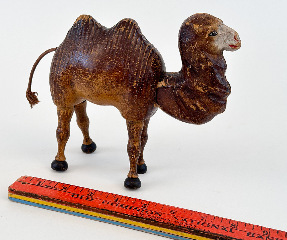 regular size antique wooden schoenhut two hump camel with painted eyes