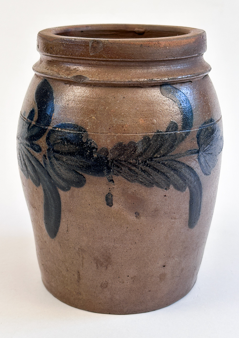 rare alexandria virginia blue decorated stoneware crock