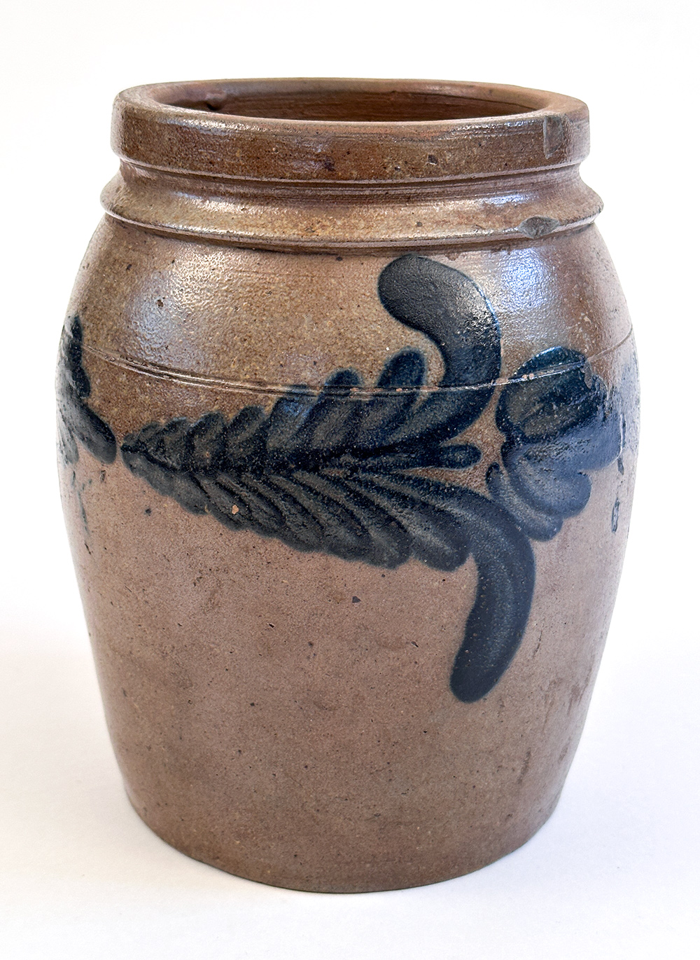 rare alexandria virginia blue decorated stoneware crock