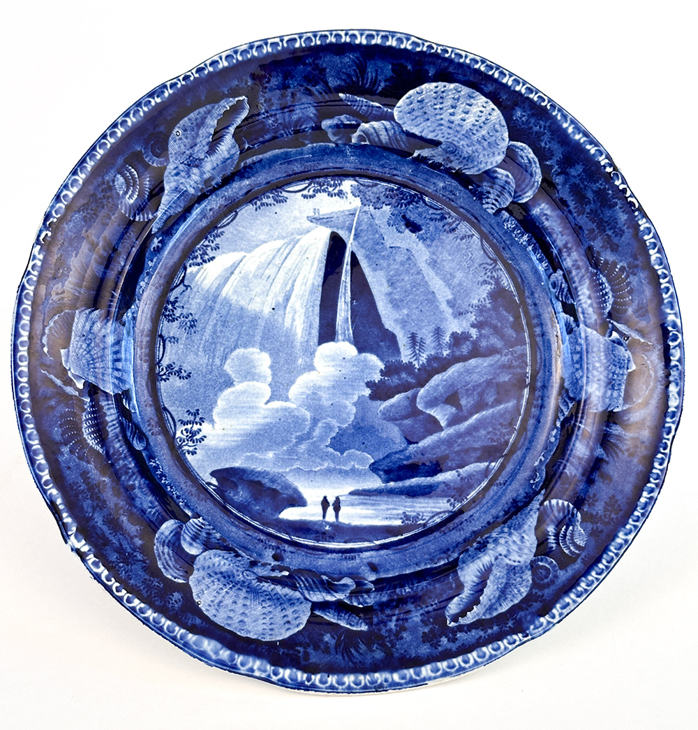 enoch wood and sons table rock niagara falls dark blue historical stafforshire plate