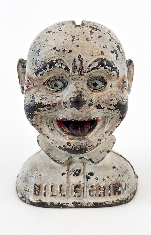 billy e. grin cast iron antique mechanical bank in original paint for sale