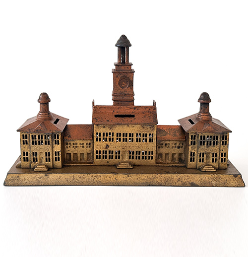 rare small version cast iron enterprise 3 in 1 independence hall still bank 