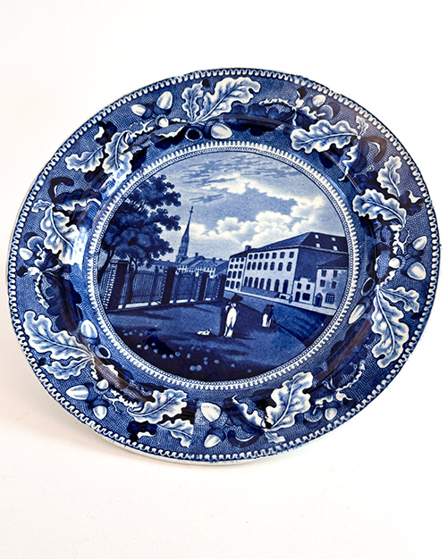 Park Theatre New York Blue White Historical Staffordshire Transferware Plate for Sale