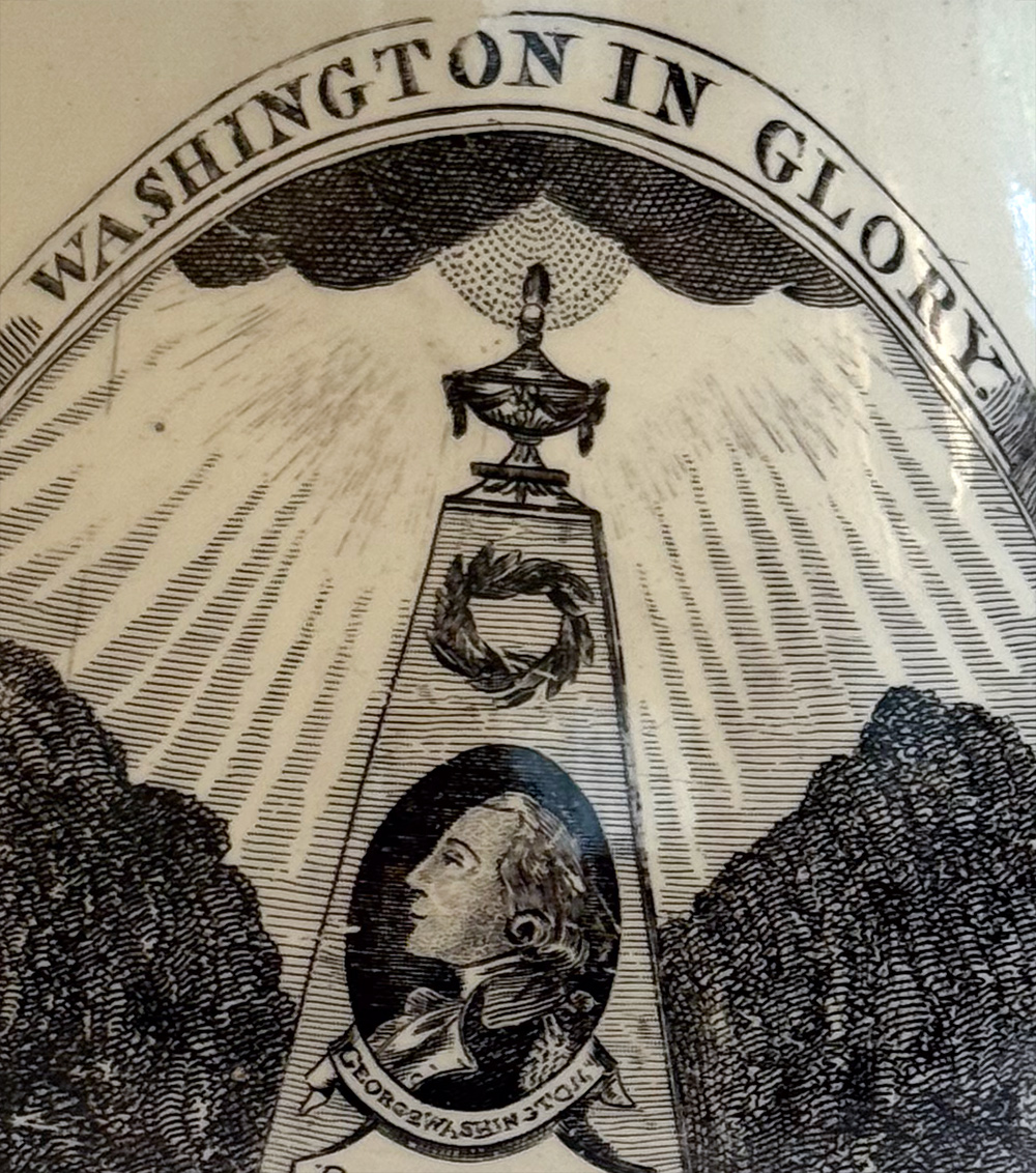 washington in glory america in tears herculaneum pottery liverpool creamware jug 