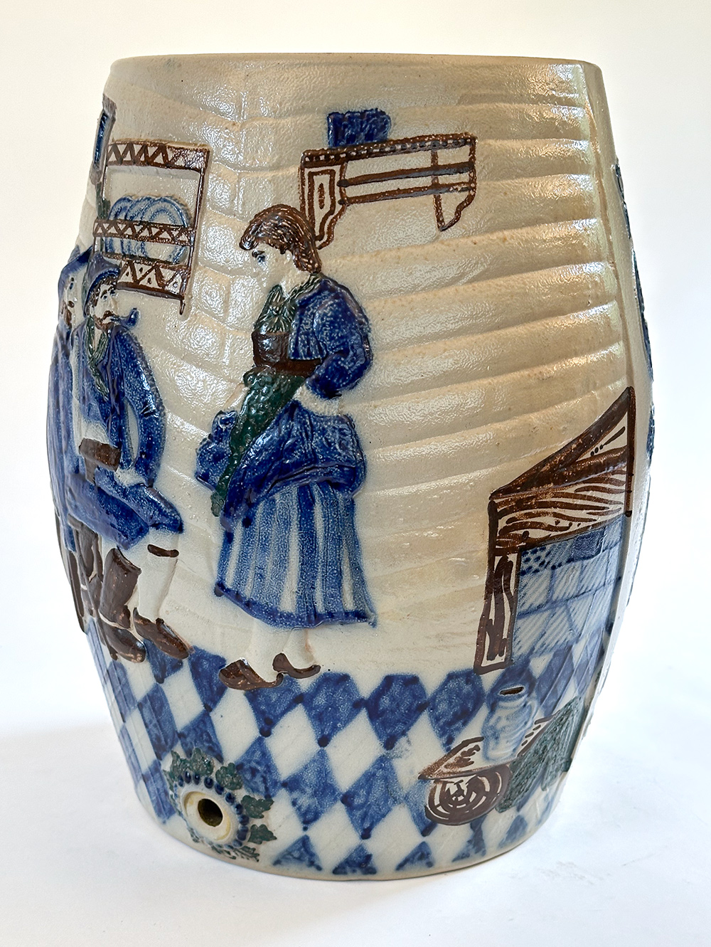 whites utica new york stoneware water cooler with rare four color glaze