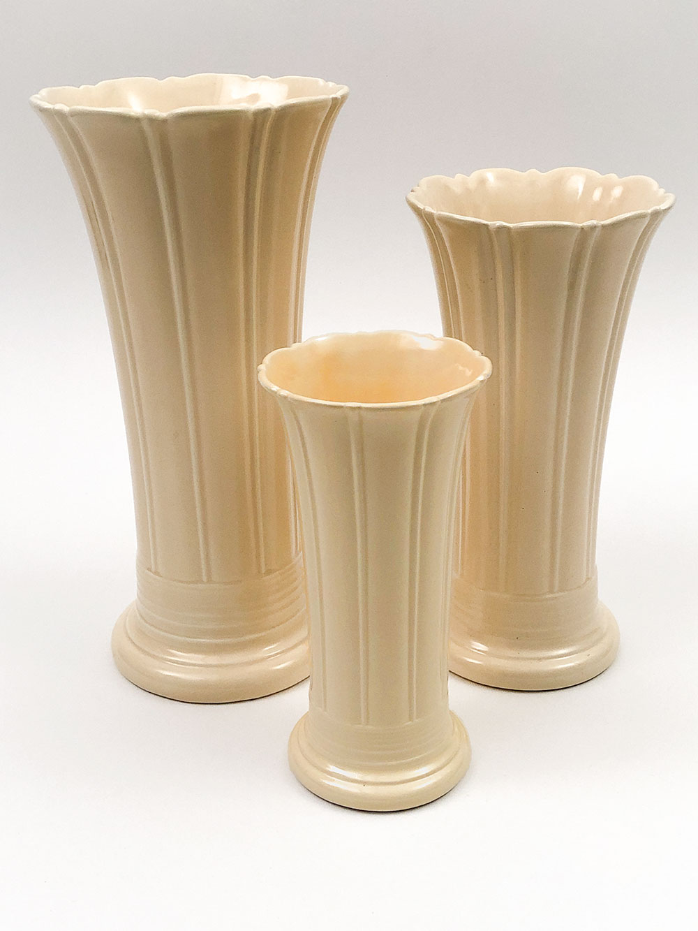 vintage fiesta pottery 12 inch original ivory flower vase for sale