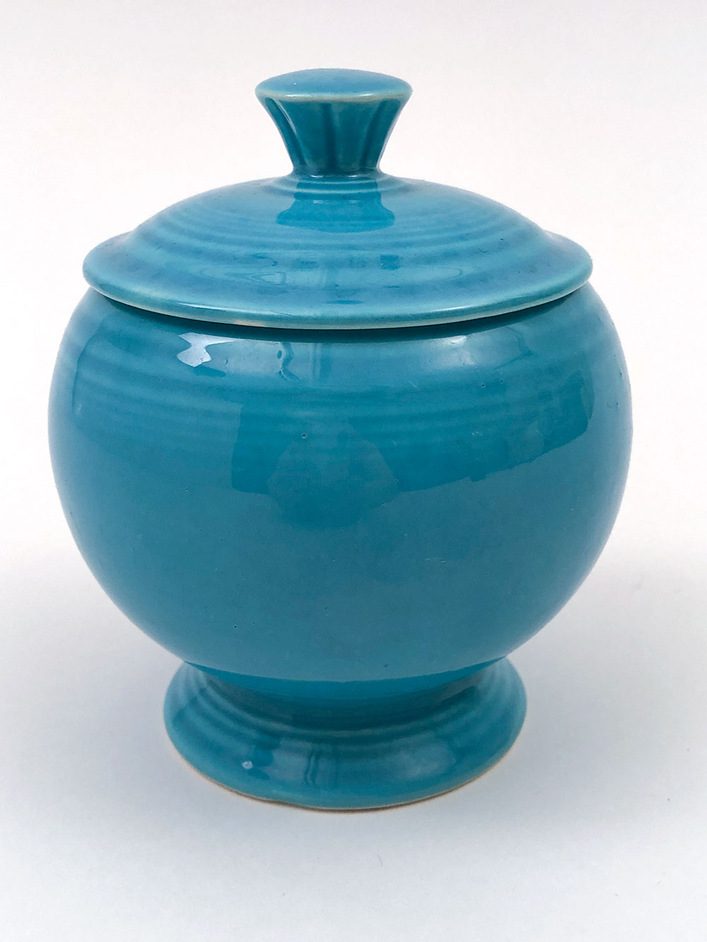 vintage fiesta pottery original turquoise marmalade jar