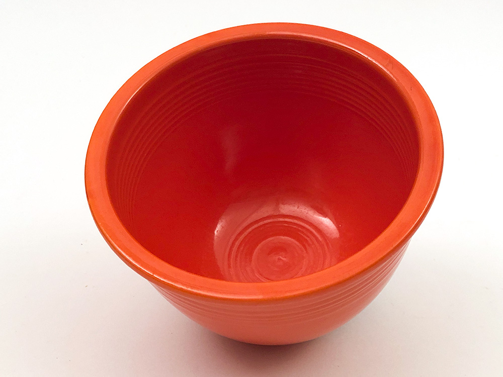 inside view Number 1  red vintage fiesta mixing bowl