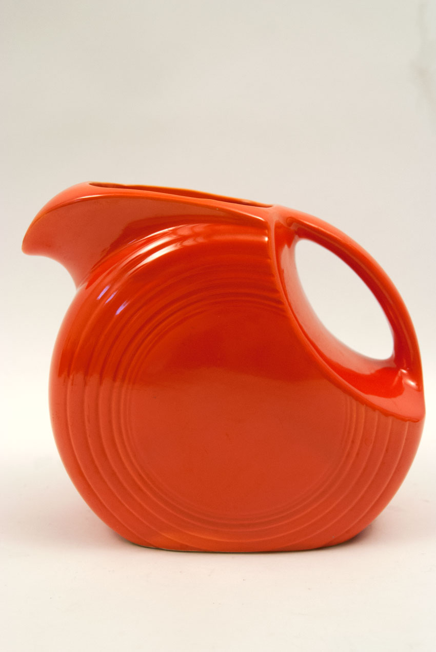 vintage fiesta disk water pitcher in red