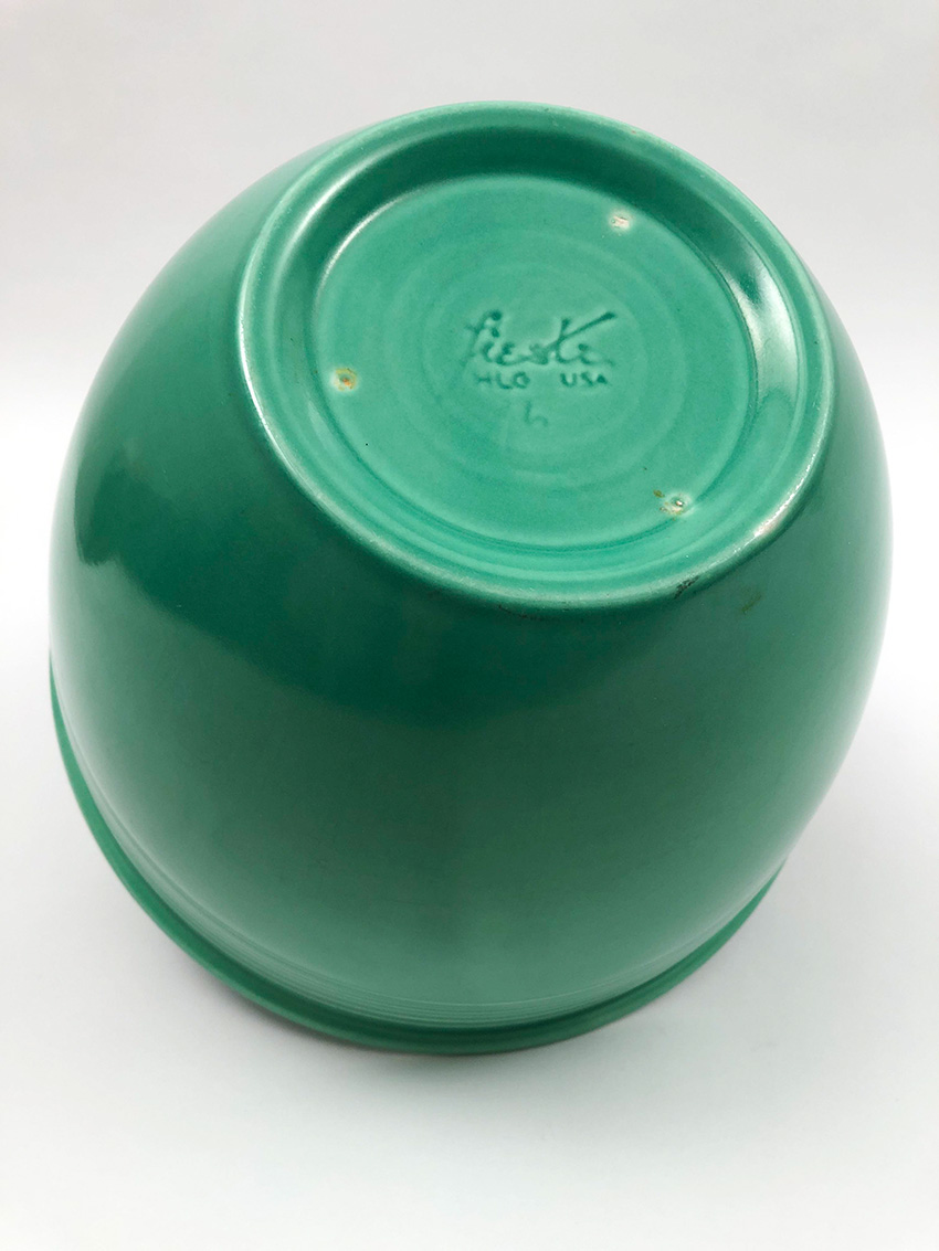 Number 6 original green vintage fiesta nesting bowl