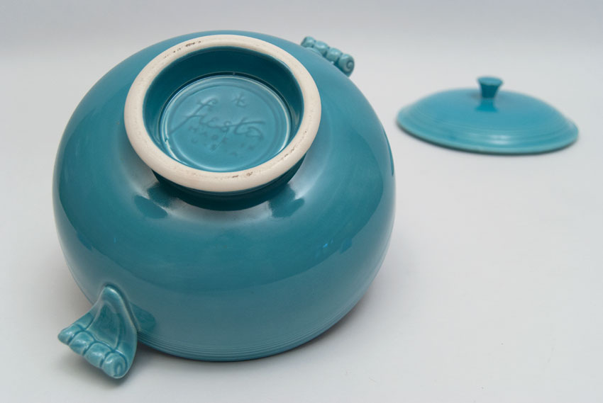 Vintage fiestaware turquoise casserole for sale