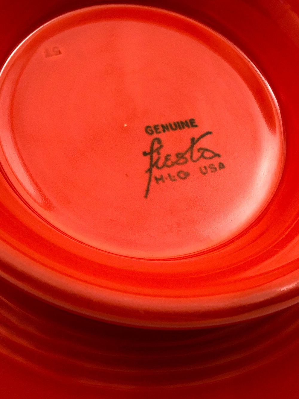 original red vintage fiesta 12 inch footed comport