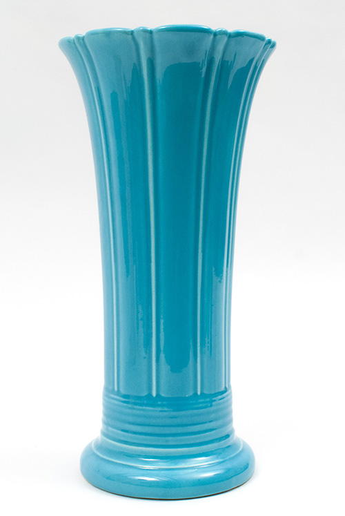 vintage fiestaware art pottery vase in turquoise colored glaze original homer laughlin fiesta tableware for sale