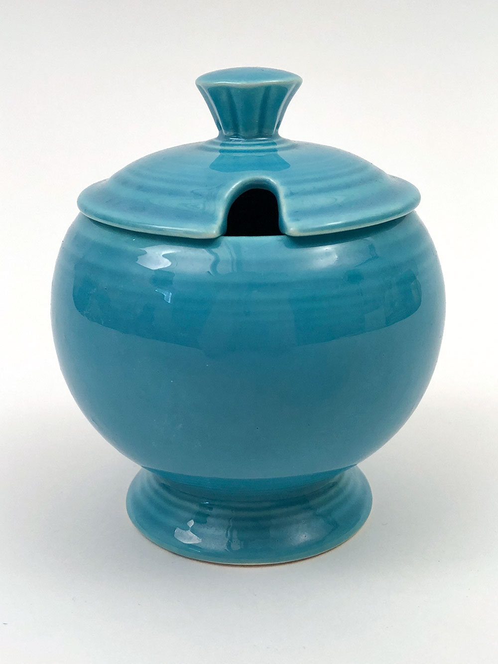 vintage fiesta pottery original turquoise marmalade jar