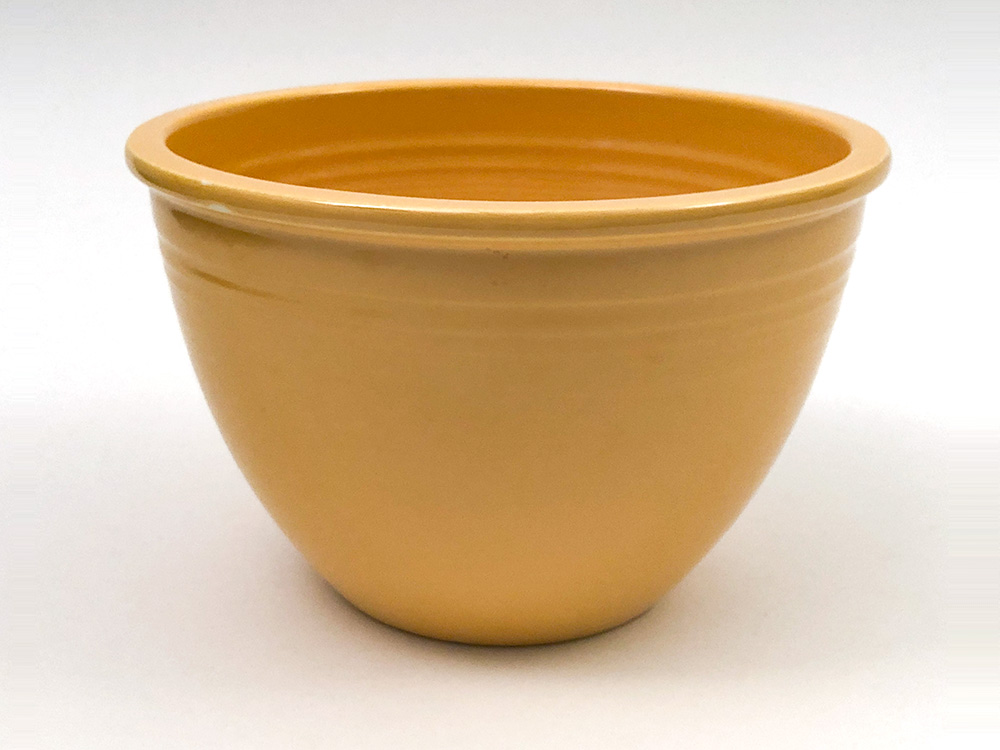 Number 4 radioactive yellow vintage fiesta mixing bowl