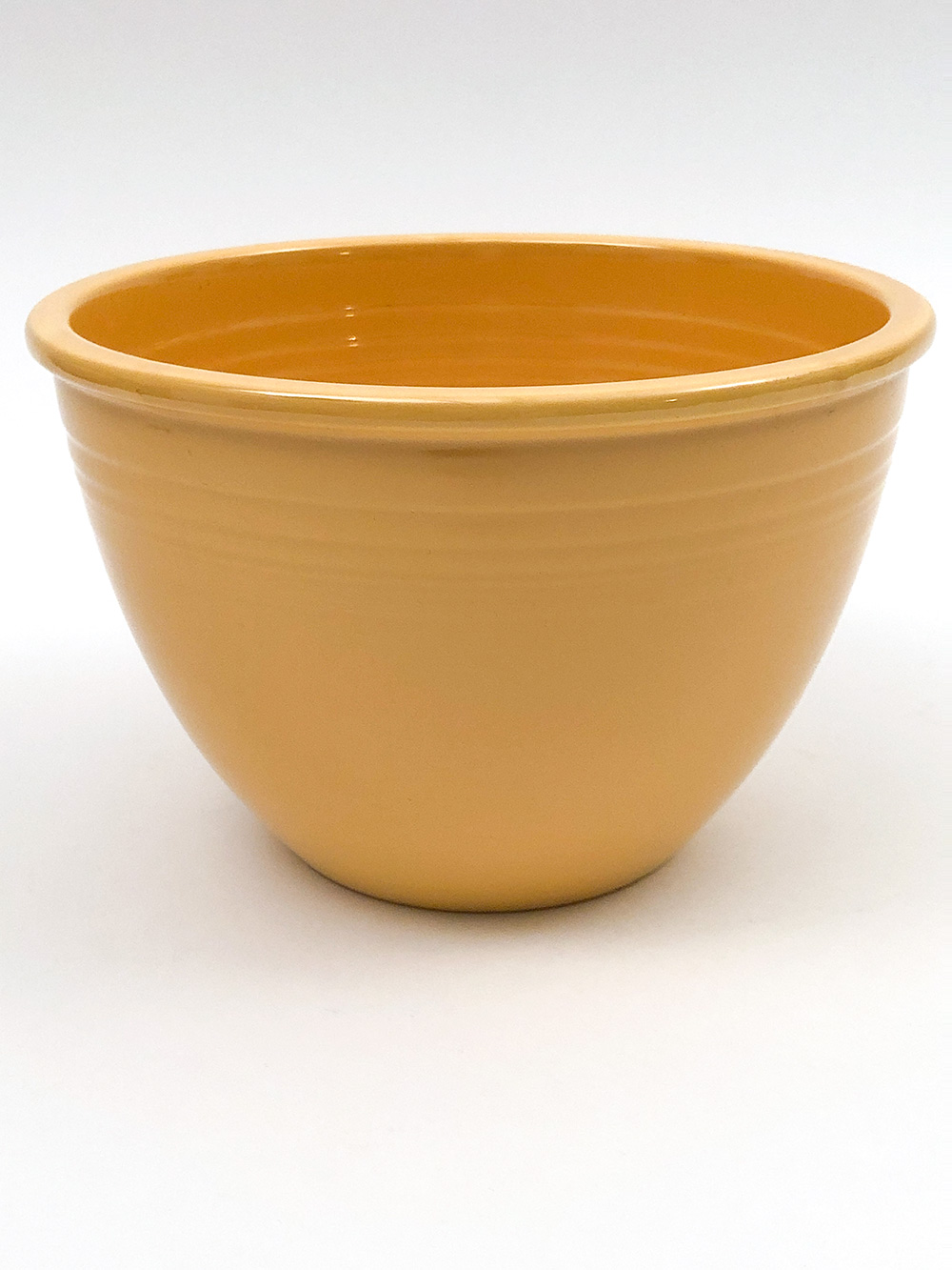 inside view Number 4 radioactive yellow vintage fiesta mixing bowl